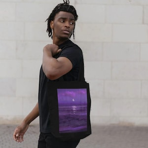 Purple Reflections Tote Bag Chill Vibes, Relaxing, Meditation, Tranquil