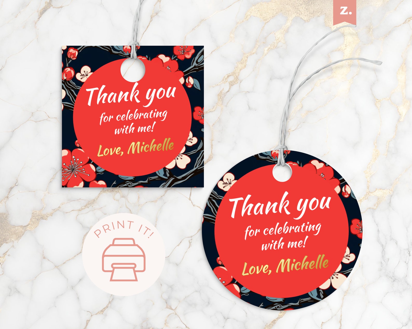 Hibachi Thank You Tag INSTANT DOWNLOAD Hibachi Dinner Party Japanese ...
