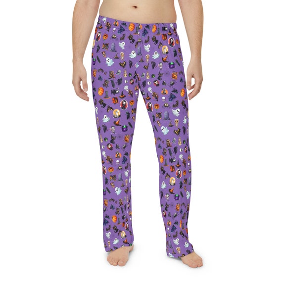 Purple Halloween Print Men s Pajama Pants AOP XS 4XL Etsy Canada