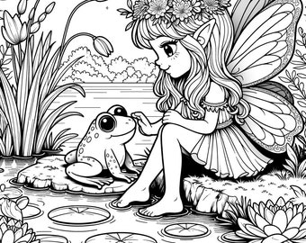 20 fairy coloring pages, enchanted fairy coloring page, fantasy fairy coloring, fantasy fairy coloring pack, enchanted fairy coloring pages