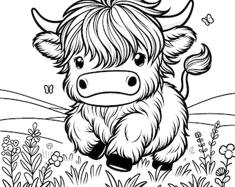 20 highland cow coloring pages, cow coloring pages, highland cows, cute highland cows, baby highland cows, cute cows, cute baby cows