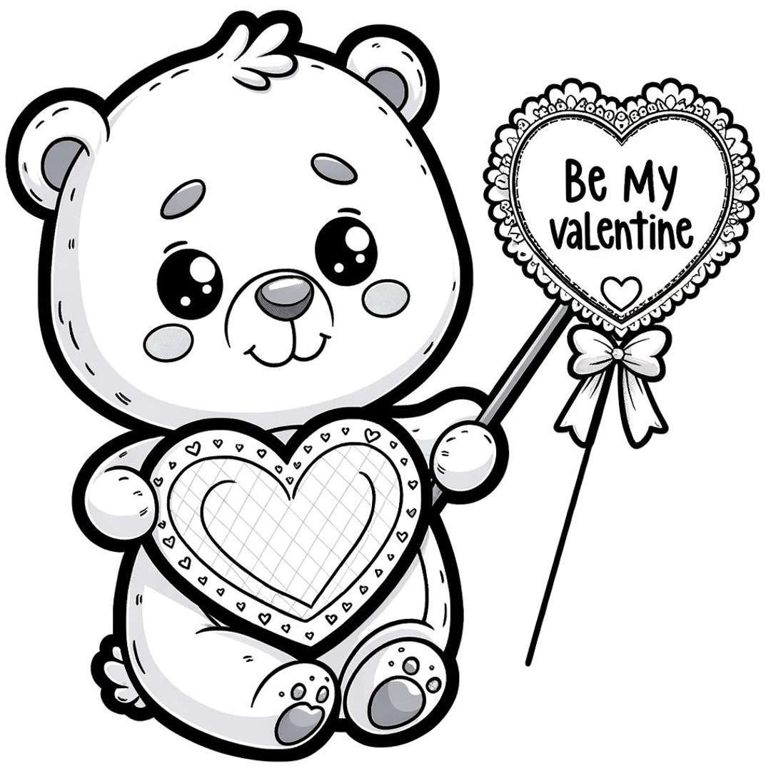 5 Valentines Day Coloring Pages, 5 Cute Love Coloring Pages, Cute Kids