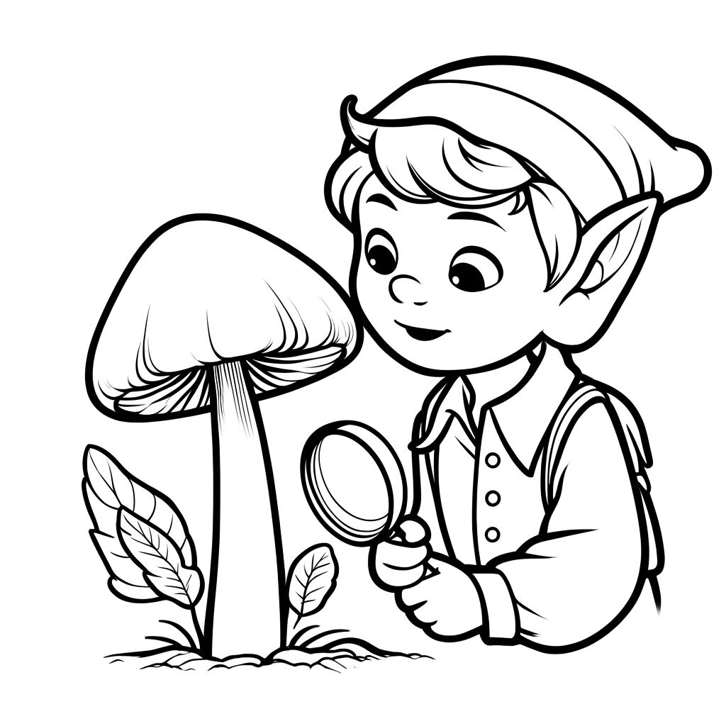 15 Cute Elf Coloring Pages, Elf Coloring, Forest Elf Coloring, Mushroom ...