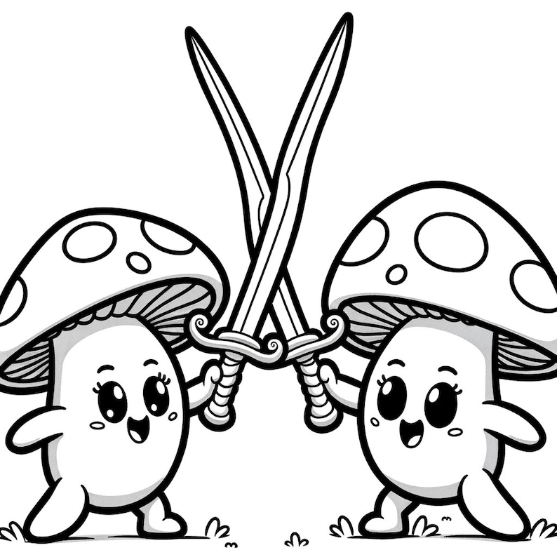 20 Mushroom Warrior Coloring Pages, Mushroom Coloring Pages, Cute