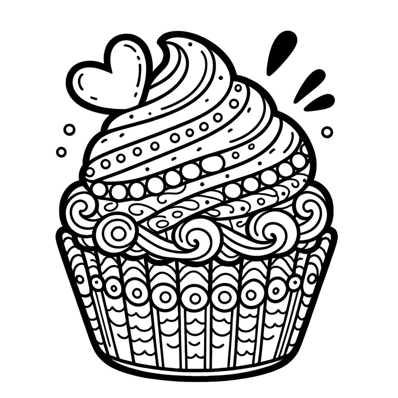 5 Cute Cupcake Coloring Pages, Cupcake Coloring Pages, Cake Coloring ...