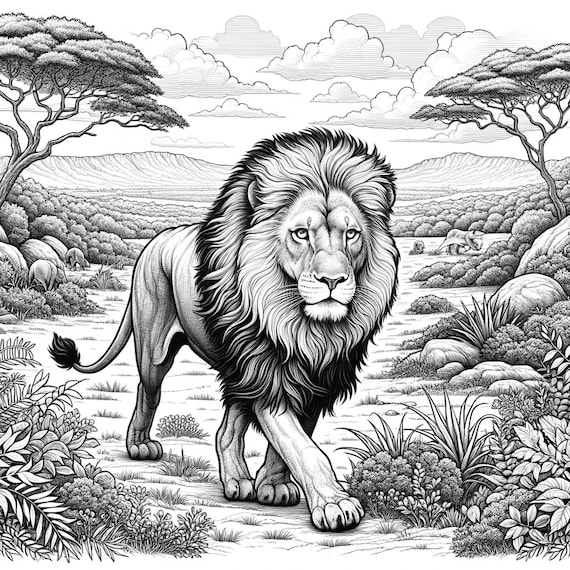 lion coloring page