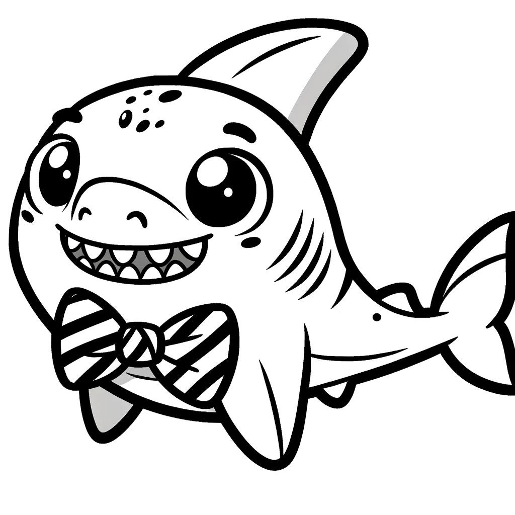 5 Cute Shark Coloring Pages, Marine Life Coloring, Shark Coloring ...