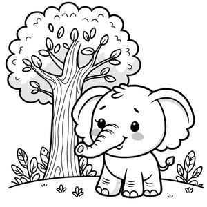 5 Página para colorir de elefante - página para colorir de animais, página para colorir de elefante, página para colorir safari