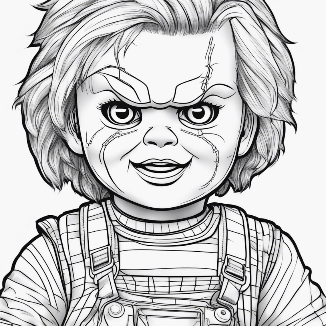 5 Chucky Coloring Page, Chucky Coloring Page, Halloween Coloring Page