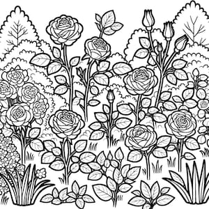 30 Rose Coloring Pages, Valentines Day Coloring, Flower Coloring Page ...