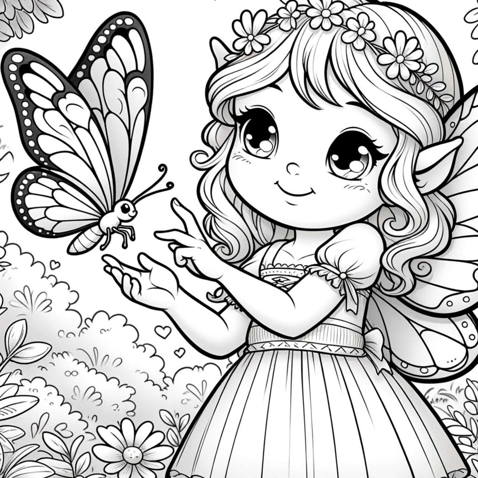 5 Fairy Coloring Pages, Enchanted Fairy Coloring Page, Fantasy Fairy ...