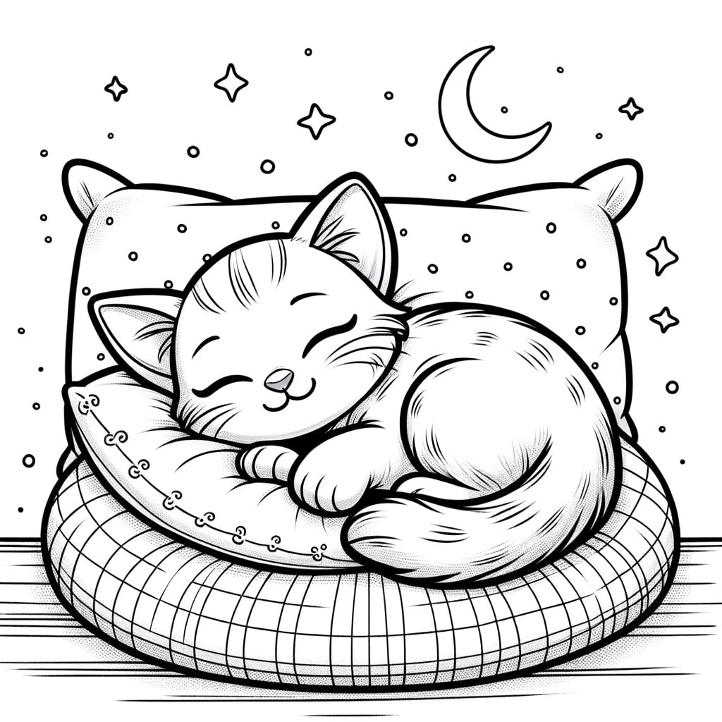 5 cute kitten coloring pages, cute cat coloring pages, cat coloring pack