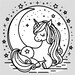 5 Cute Enchanted Unicorn Coloring Pages, Mystical Animal Coloring ...