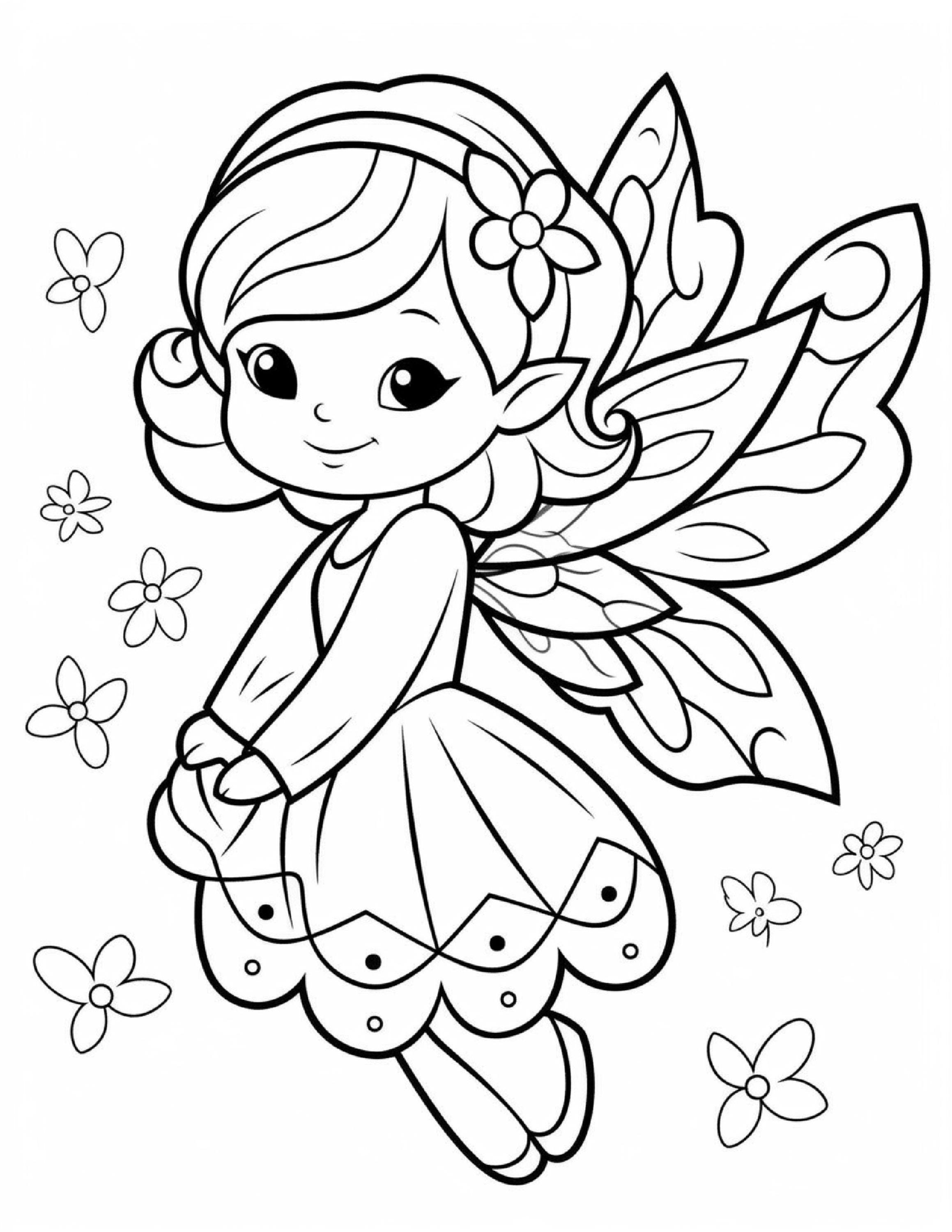 5 Fairy Coloring Pages, Enchanted Fairy Coloring Page, Fantasy Fairy ...