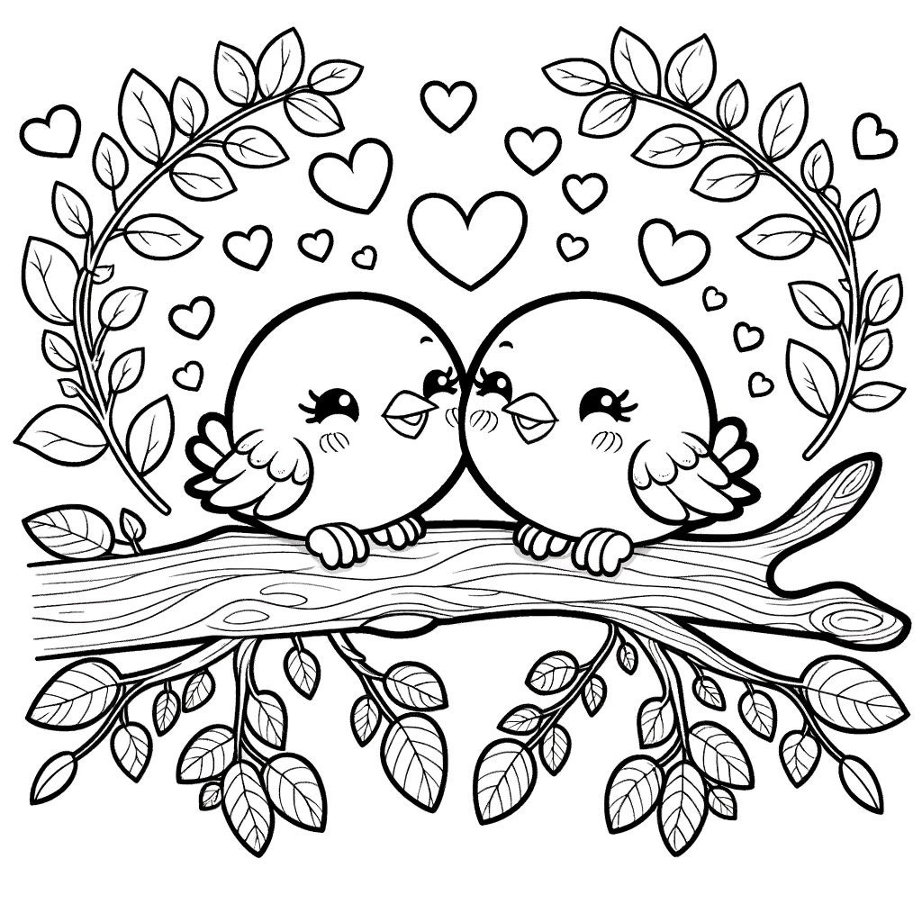 5 Valentines Day Coloring Pages, 5 Cute Love Coloring Pages, Cute Kids ...