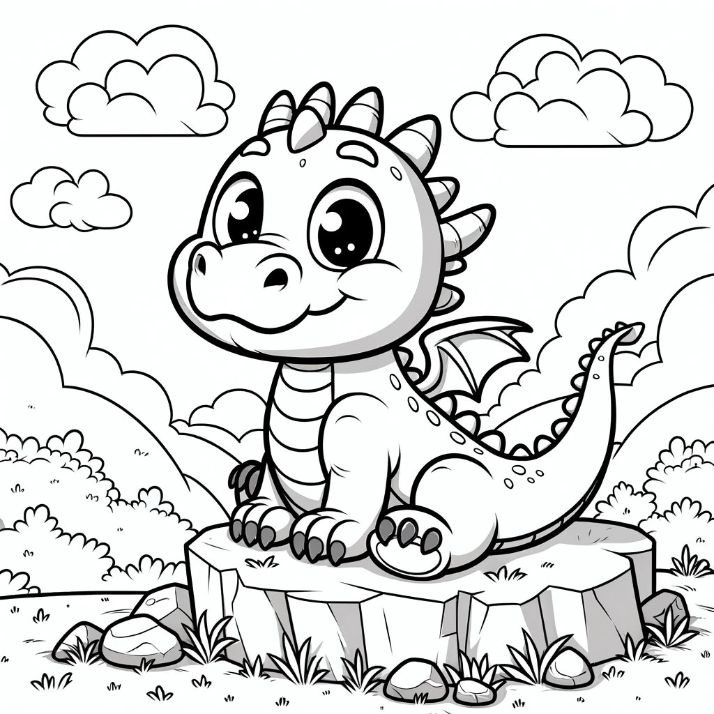 5 babydraak kleurplaten, draak kleurplaten, schattige babydraak  kleurplaten, kinderkleuren - Etsy België, image size:1024x1024