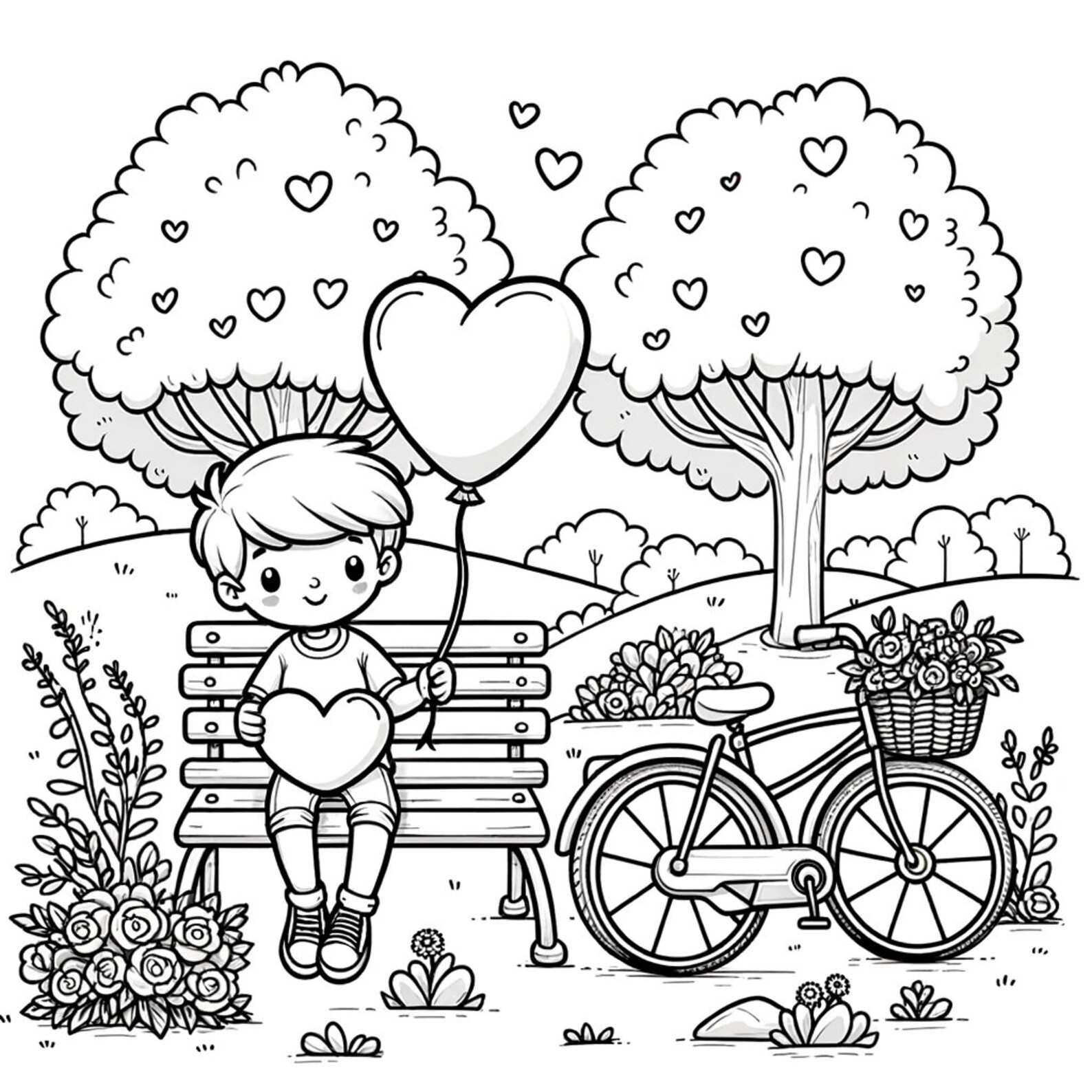 30 Valentines Day Coloring Pages, 30 Cute Love Coloring Pages, Cute ...