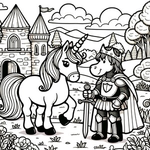 5 cute Enchanted unicorn coloring pages, mystical animal coloring, enchanted coloring, kids coloring