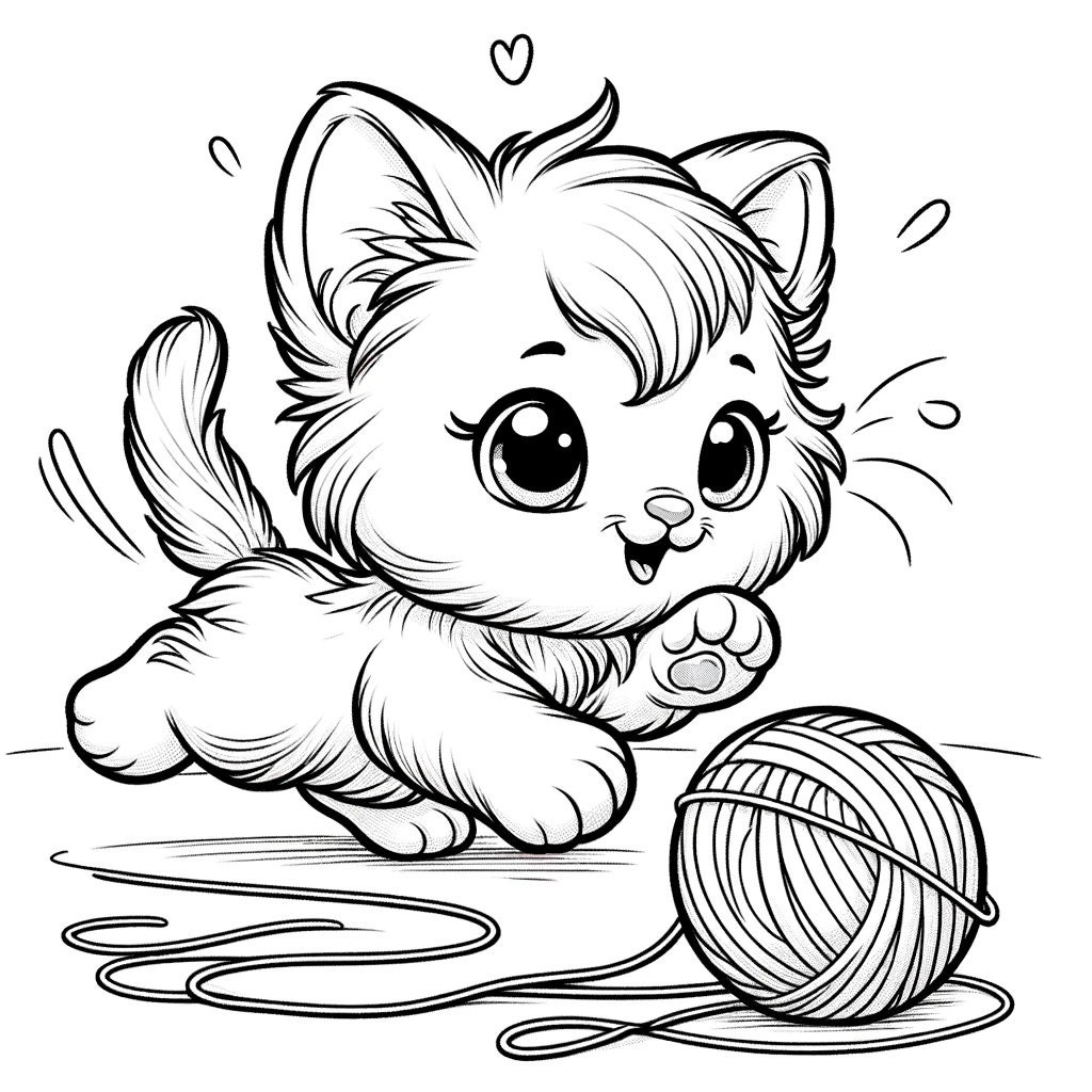 5 Cute Kitten Coloring Pages, Cute Cat Coloring Pages, Cat Coloring ...