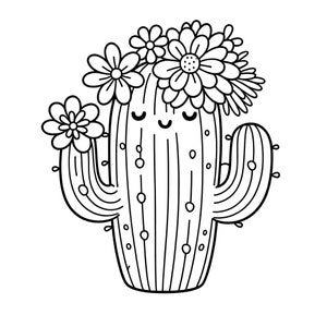20 cacti coloring pages, flower coloring pages, cactus coloring, cactus, flower coloring, coloring gift, gift idea, cactus/flower coloring