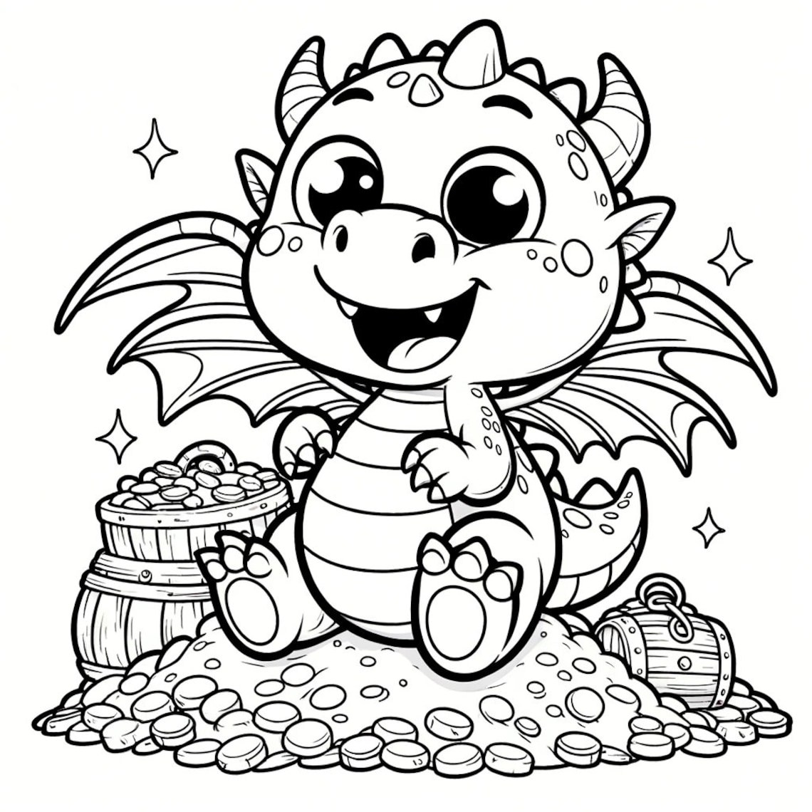 5 Baby Dragon Coloring Pages, Fantasy Dragon Coloring Pages, Cute Baby ...