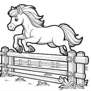 Horse Coloring Pages, Instant Download, Set of 4 Adult & Kids Coloring, Animal Coloring Book, Printable PDF
