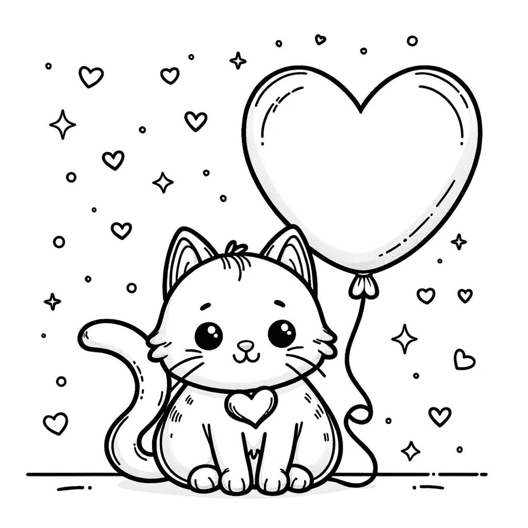 5 Valentines Day Coloring Pages, 5 Cute Love Coloring Pages, Cute Kids