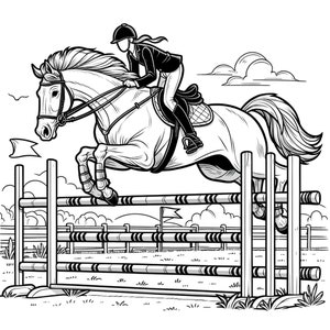 5 Horse Coloring Pages, Instant Download, Set of 5 Adult & Kids Coloring, Animal Coloring Book, farm coloring