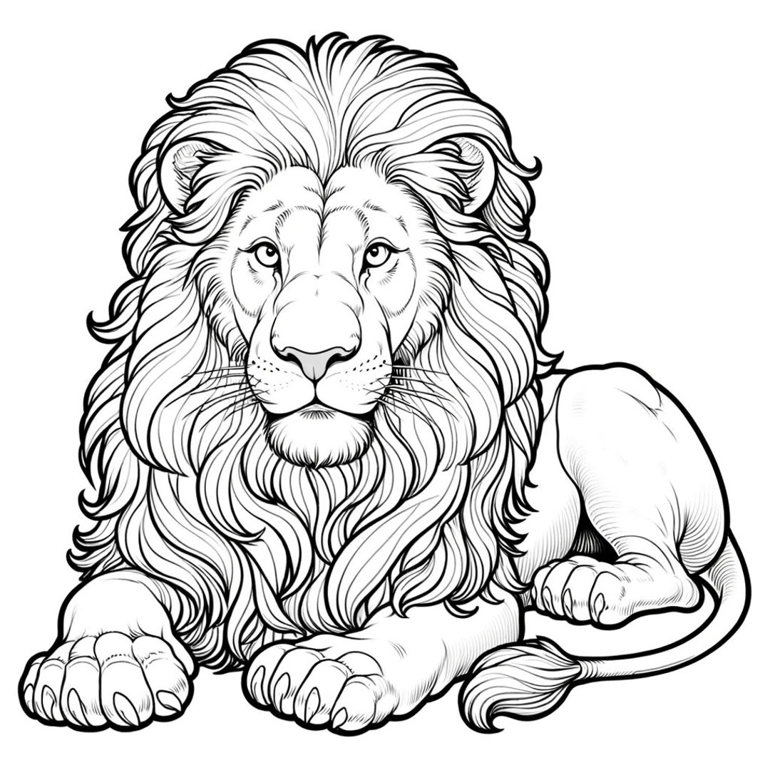 5 Lion Coloring Page, Adult Lion Coloring Page, Cool Animal Coloring