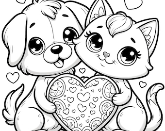 30 valentines day coloring pages, 30 cute love coloring pages, cute kids valentines day coloring