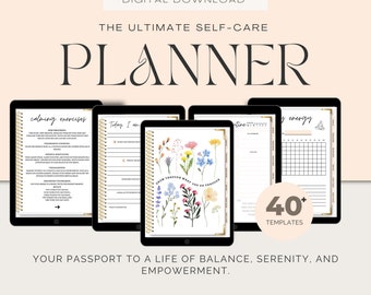 デジタル セルフ ケア ジャーナル、ウェルネス ジャーナル、マインドフルネス ジャーナル、GoodNotes プランナー、iPad プランナー、メンタルヘルス、GoodNotes ジャーナル