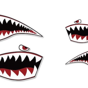 Shark Mouth Print Removable Vinyl Stencil