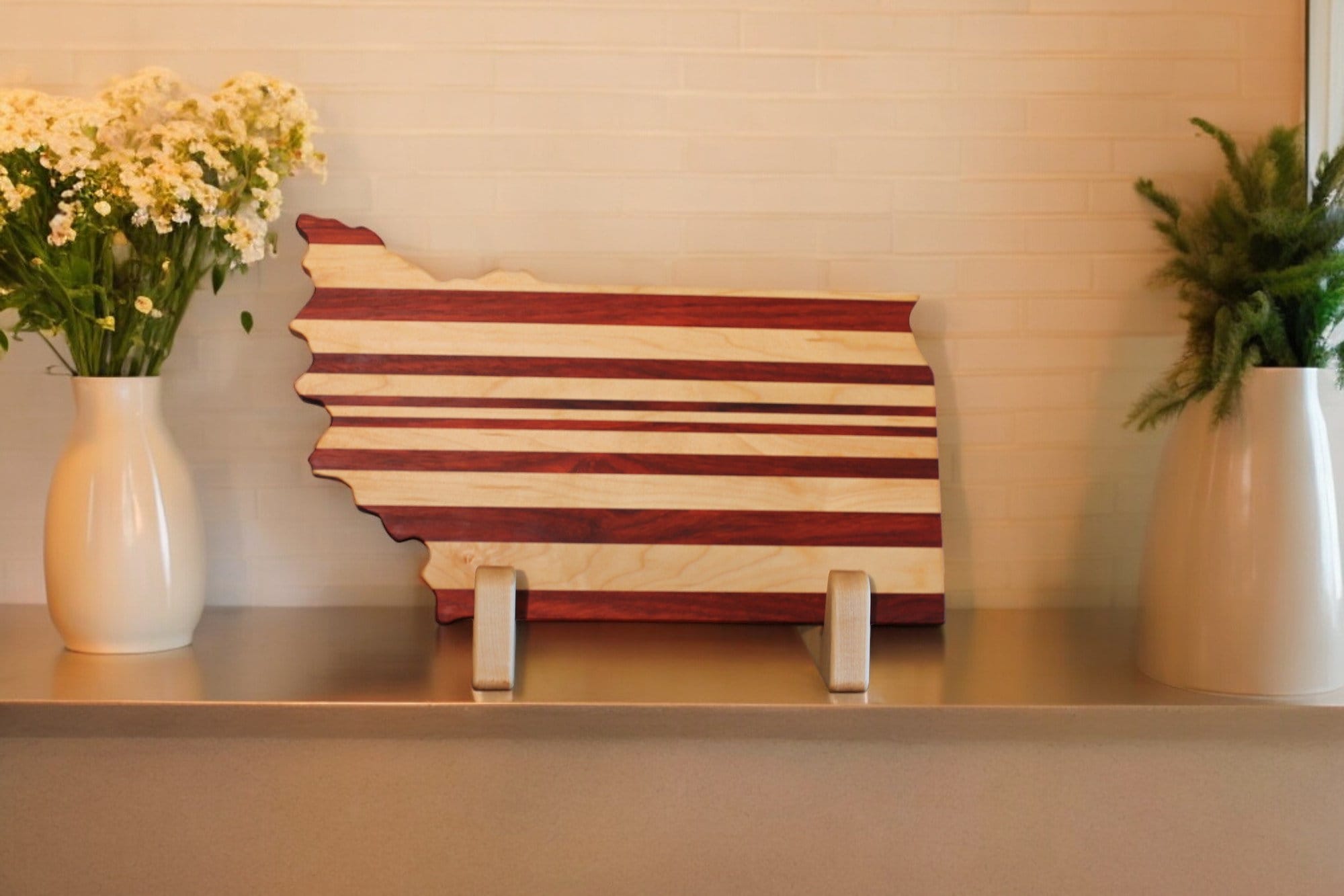 Handcrafted Indiana State Serving Tray / Cutting Board – Maple & Padauk Hardwood