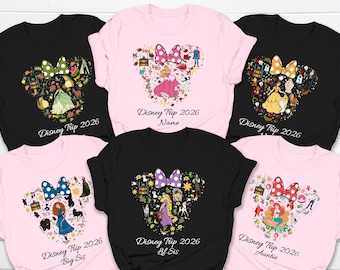 Custom Disney Princess Family Vacation Tee, Matching Shirts