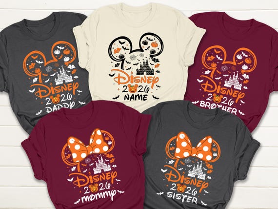Custom Disney Halloween Matching Shirt, Disney 2026 Halloween Night Tee, Halloween Disney Family Shirt, Halloween Party Tee, Disney Castle