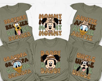 Custom Name Disney Animal Kingdom Family Shirt, Matching Disney Safari 2026 Shirt, Family Vacation Shirts, Mickey and Friends Safari Shirt,