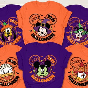 Custom Mickey and Friends 2025 Halloween Matching Shirt, Disney 2025 Halloween Night Tee, Halloween Disney Family Shirt, Halloween Party Tee