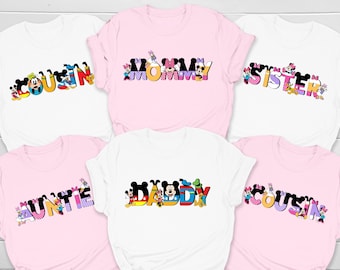 Custom Disney Family Matching Shirts, Mickey and Friends Birthday Trip Tee