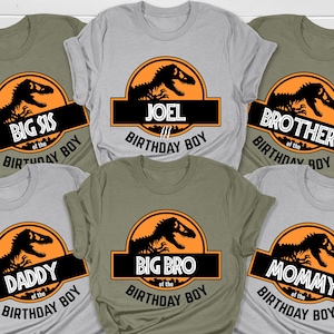 Personalisiertes Jurassic Park Geburtstags-Shirt für Jungen und Mädchen, Dinosaurier-Geburtstags-Shirt, personalisiertes Jurassic Park Geburtstags-Familien-Shirt, Geburtstags-T-Shirt