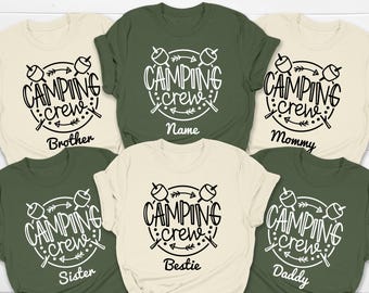 Chemise de camping personnalisée, t-shirts assortis pour voyage en famille