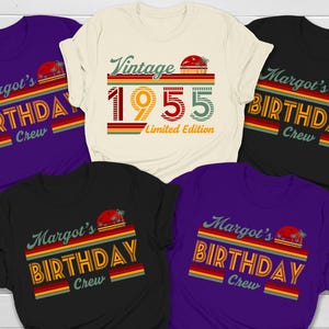 Custom Vintage 1955 Birthday Shirt, 70th Birthday Crew Tee, Seventy Birthday Squad, Birthday Grandma Tee, Family Group Bday Tee, Retro Gifts