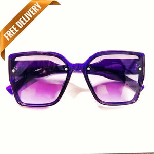 1960s Vintage Style TWIGGY Quadratische Mod Oversized Sonnenbrille