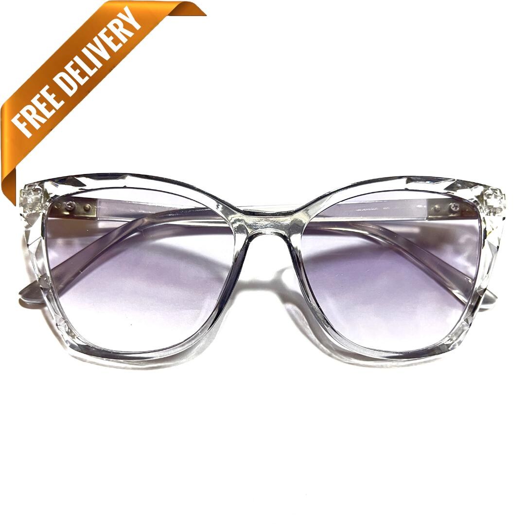 JuicyOrange Super Oversized Cateye Sunglasses – Flat Lens Metal Frame – UV400 Mirror