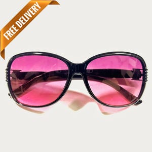 1970s LOLA Vintage Style Oversized Ovel Purple Sunglasses