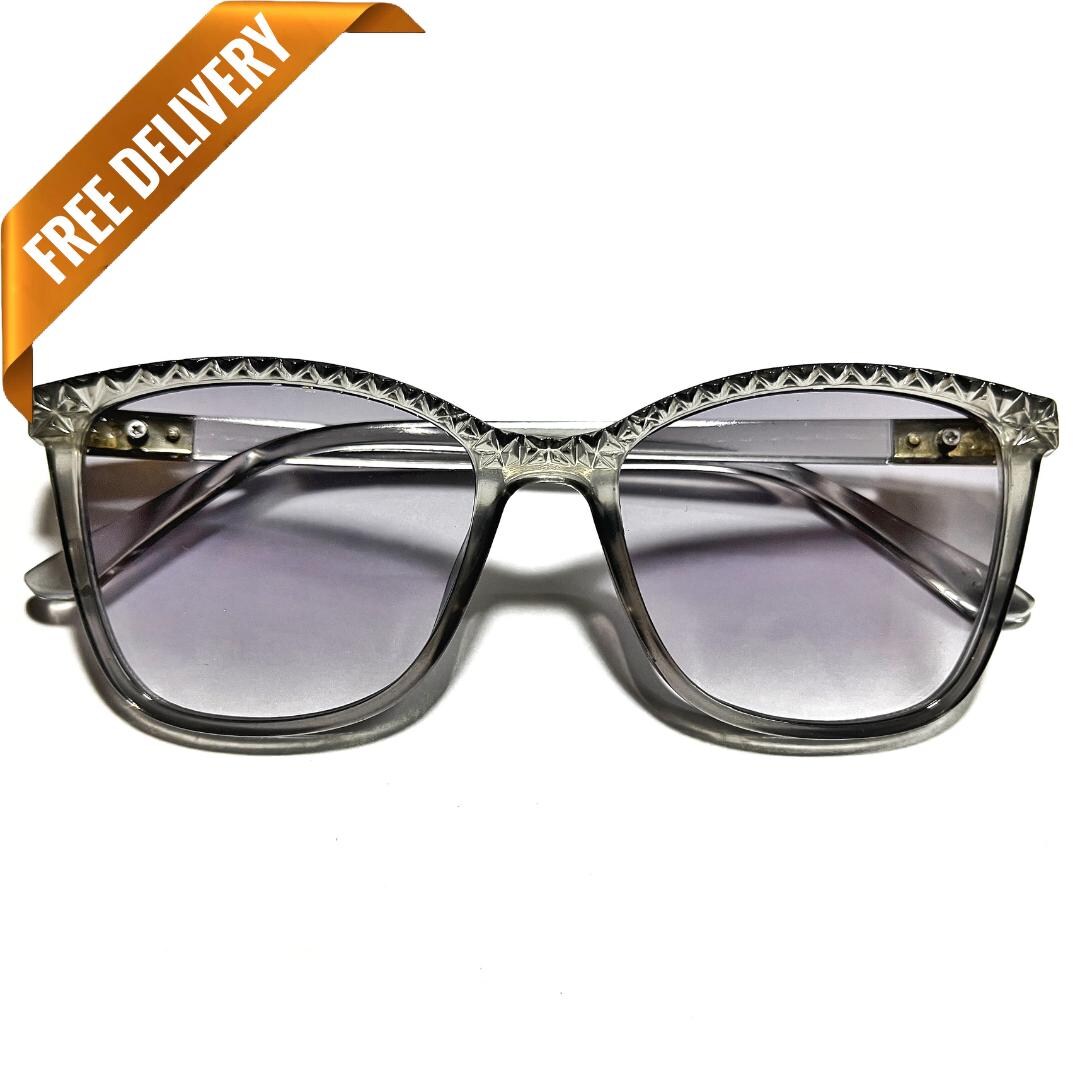 Texture Sunlass Retro 1970s Vintage Style FOXY Texture Detail Oversized Round Sunglass ...