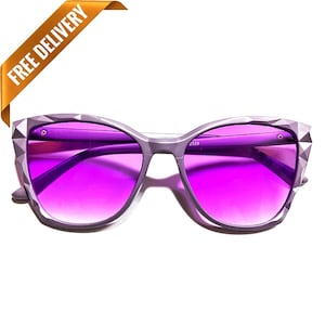 1970s Disco style Oversised Handmade Vintage Cateye Sunglasses
