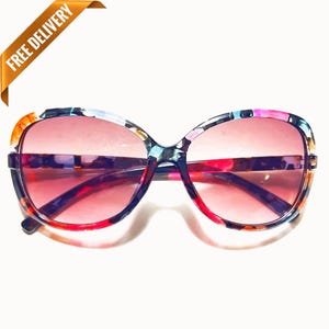 1970s LOLA Vintage Style Oversized Ovel Pink Sunglasses