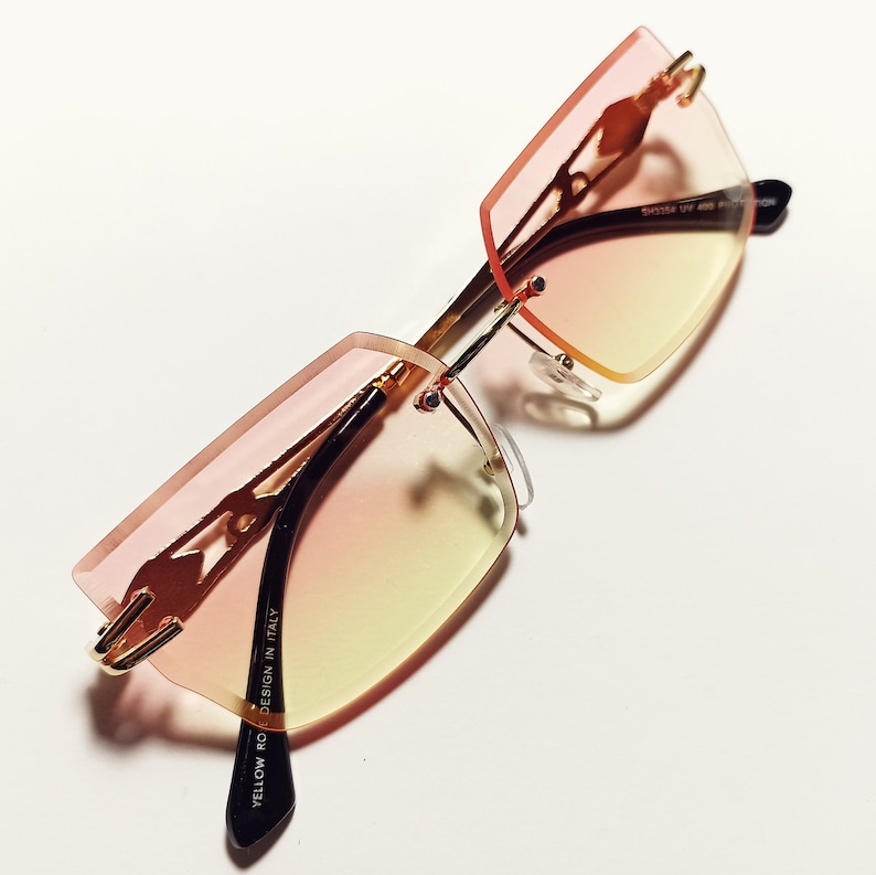 1960s Vintage Style Mod Beatnik SYD Square Lens Gold Rim Sunglasses - Etsy