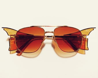 Lunettes de soleil surdimensionnées translucides style DISCO Double Bridge Aviator vintage des années 1970