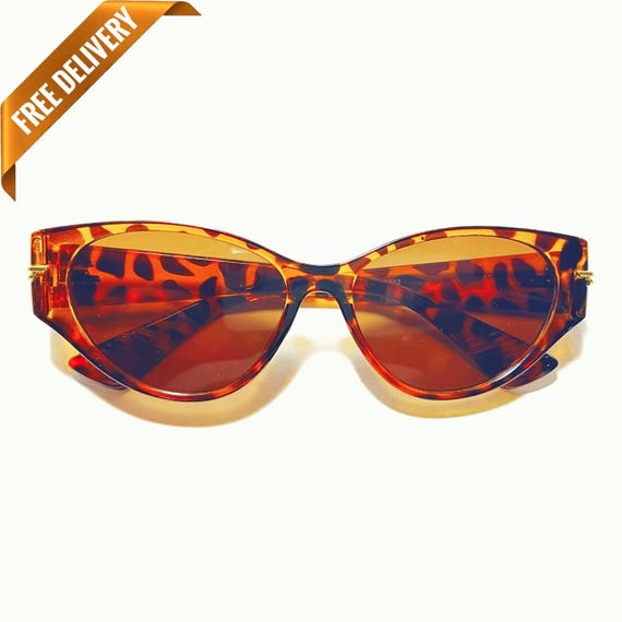 70s Style Oversised Handmade Vintage Thick Cat Eye Sunglasses for